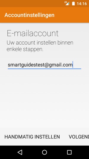 Voer uw Gmail of Hotmail adres in. Selecteer VOLGENDE
