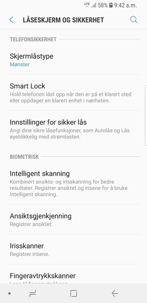 Telefonen din er nå sikret med en skjermlås