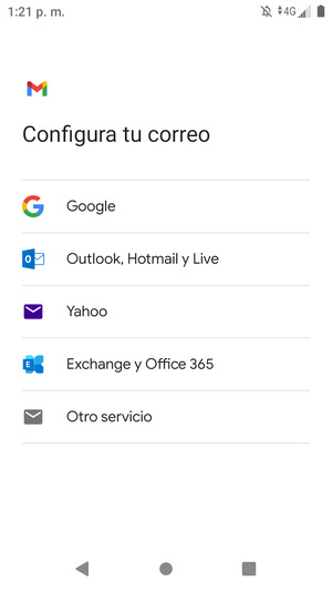 Seleccione Exchange y Office 365