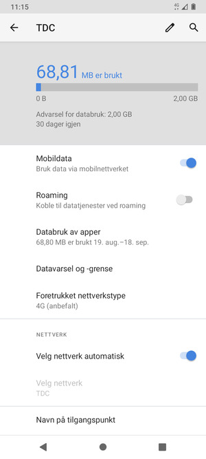 Bla til og velg Navn på tilgangspunkt