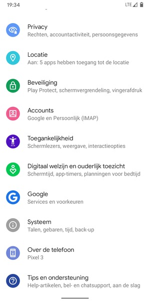 Scroll naar en selecteer Systeem