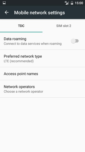 To change network if network problems occur, select Network operators