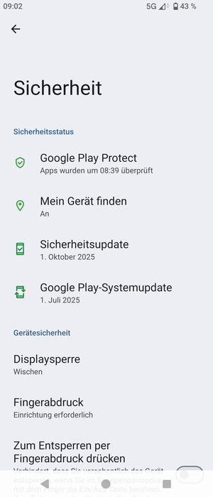 Wählen Sie Displaysperre