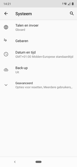 Selecteer Back-up
