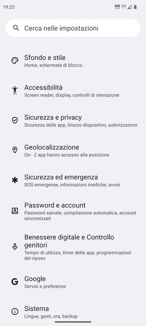 Scorri e seleziona Geolocalizzazione