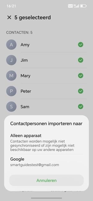 Selecteer uw Google-account