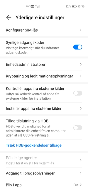Vælg Konfigurer SIM-lås
