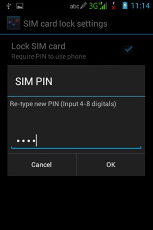 Confirm your new SIM PIN and select OK