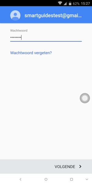 Voer uw wachtwoord in en selecteer VOLGENDE