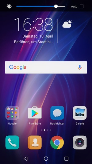 Ziehen Sie das obere Menü nach unten
