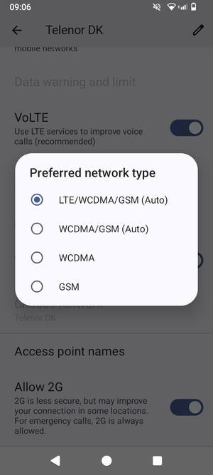 Select your preferred option