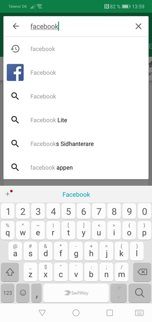 Ange app-namnet och välj Sök