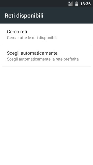 Seleziona Cerca reti