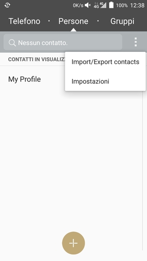 Seleziona Import/Export contacts