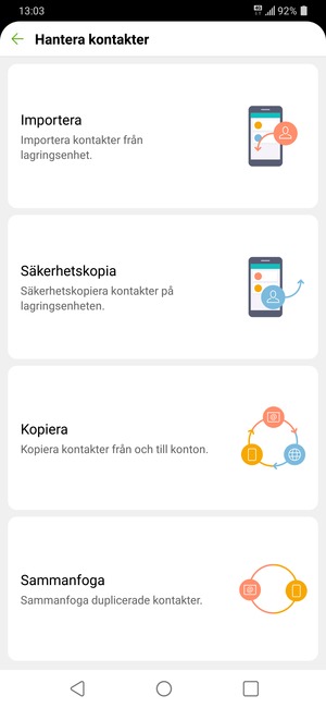 Välj Importera