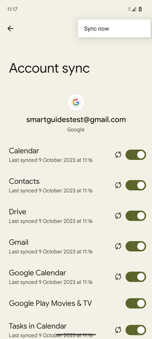 Select Sync now