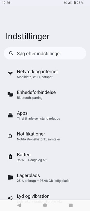 Vælg Netværk og internet