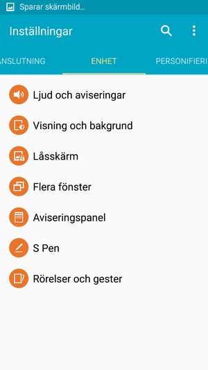 För att aktivera ditt skärmlås, gå till Inställningar-menyn och välj ENHET / MIN ENHET