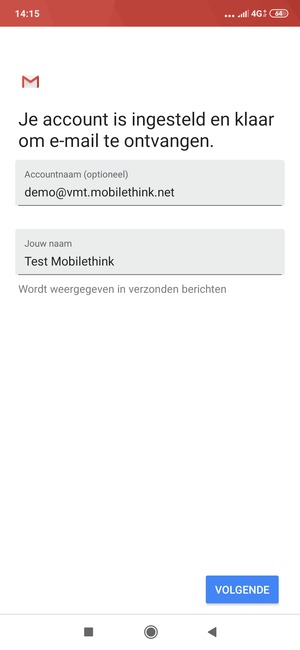 Geef uw account een naam en voer uw naam in. Selecteer VOLGENDE