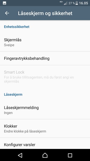 Velg Skjermlås