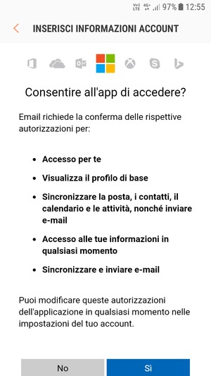 Seleziona Sì