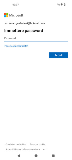 Inserisci la tua password e seleziona Accedi