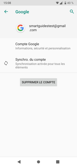 Sélectionnez Synchro. du compte