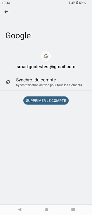 Sélectionnez Synchro. du compte