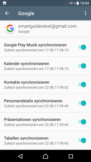 Stellen Sie sicher, dass Kontakte synchronisieren ausgewählt ist