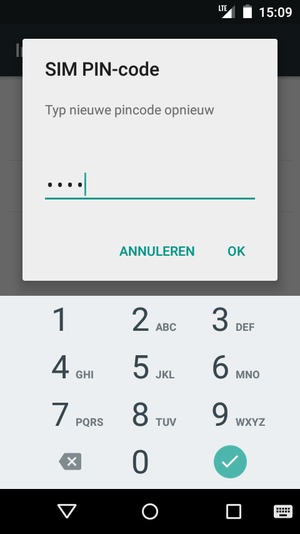 Bevestig uw nieuwe SIM PIN-code en selecteer OK