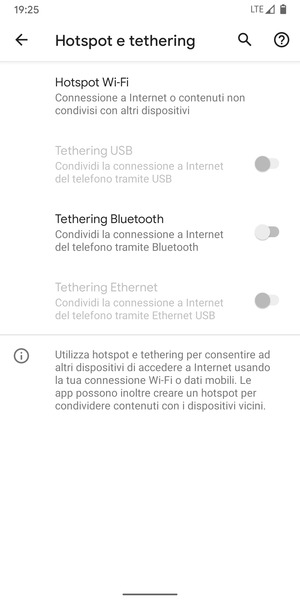 Seleziona Hotspot Wi-Fi