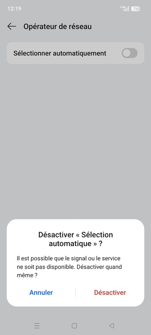 Sélectionnez Désactiver