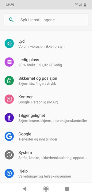 Bla til og velg System