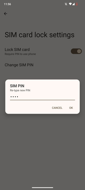 Confirm your new SIM PIN and select OK