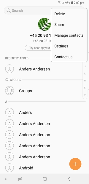 Select Manage contacts