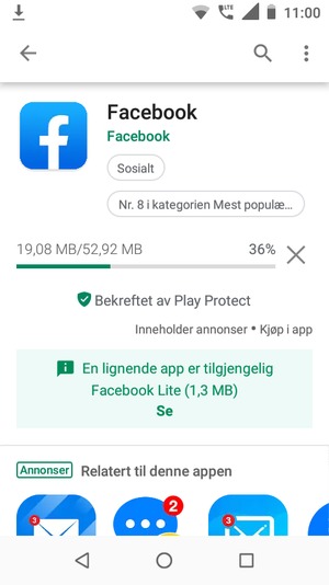 Vent til installasjonen er ferdig