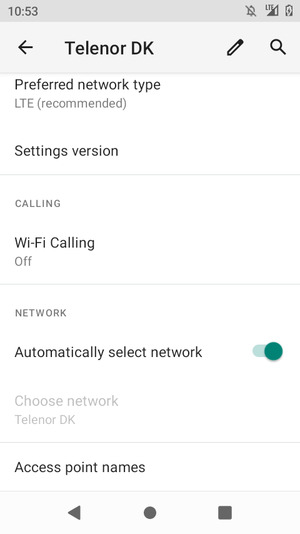 Scroll to and select Access point names