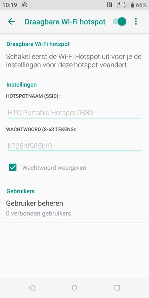 Uw telefoon is nu geïnstalleerd voor gebruik als modem