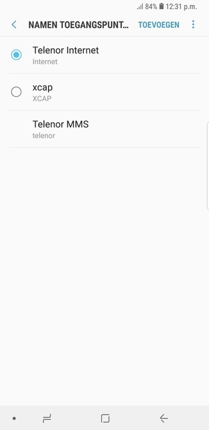 Selecteer de Menu-knop