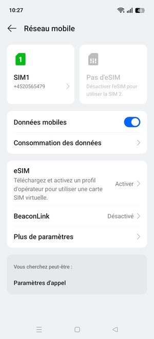 Sélectionnez  eSIM