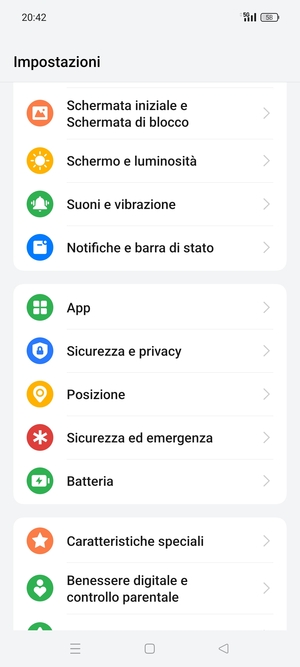 Scorri e seleziona Sicurezza e privacy