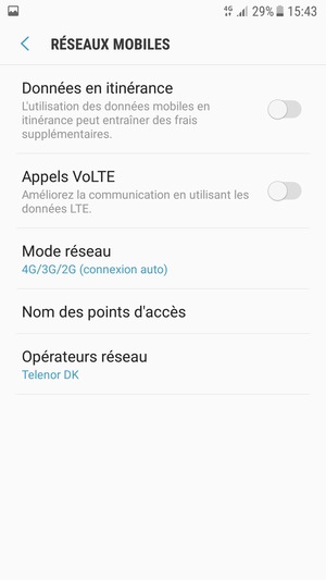 Sélectionnez Nom des points d'accès