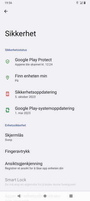 Velg Skjermlås