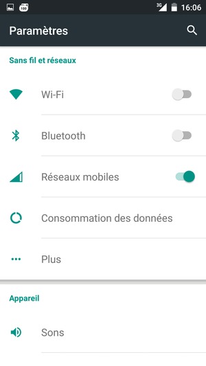 Sélectionnez Réseaux mobiles