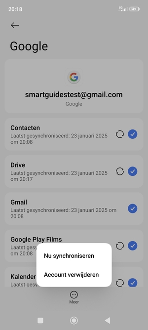 Selecteer Nu synchroniseren