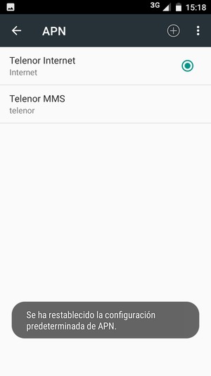 Seleccione Nuevo APN