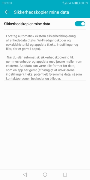 Vælg Tilbage-knappen