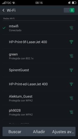 Ahora está conectado a la red Wi-Fi