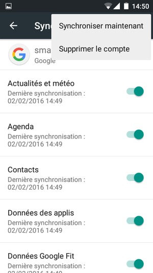 Sélectionnez Synchroniser
maintenant