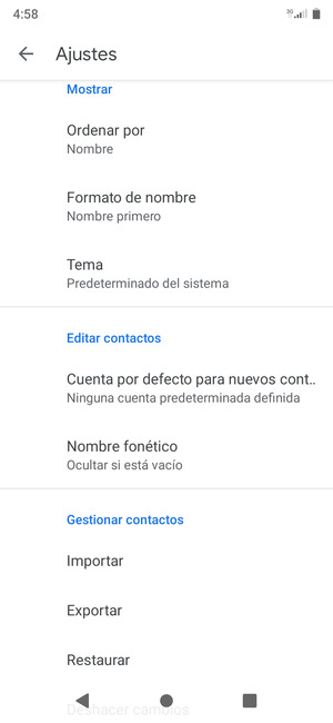 Desplácese y seleccione Importar